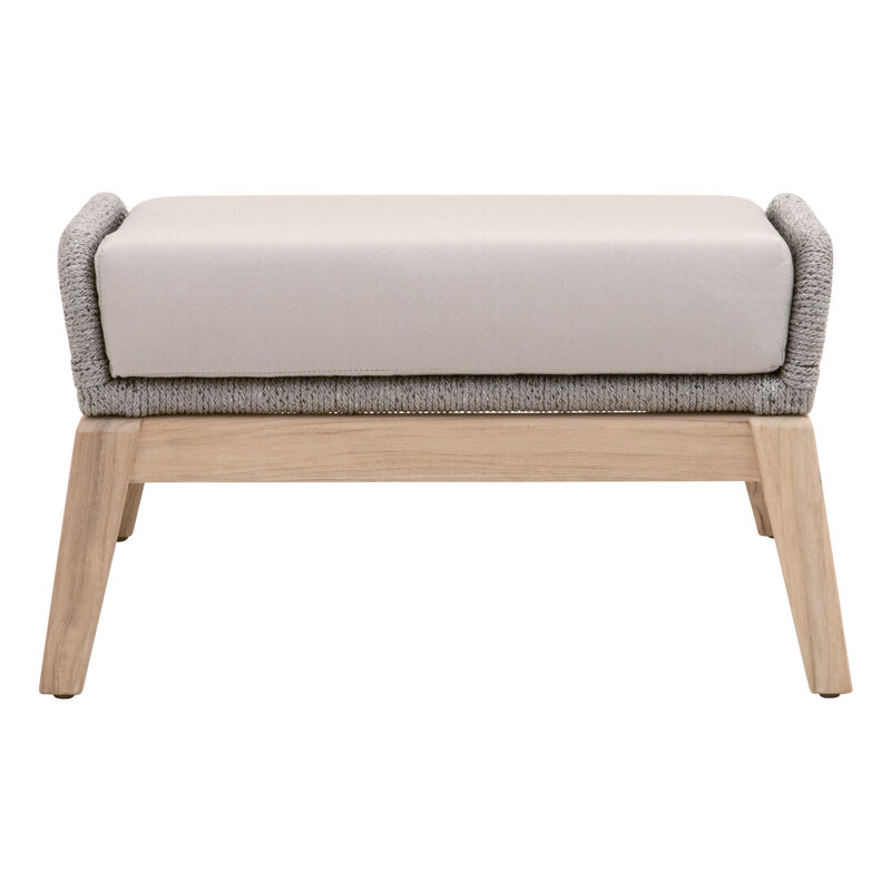 Loom Outdoor Footstool in Platinum