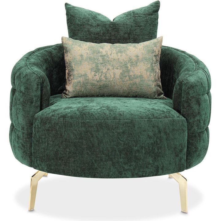 Michael Amini Celine Accent Chair - Emerald/Gold