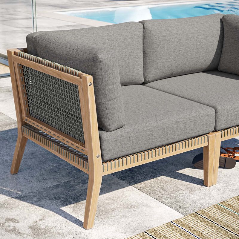 Modway - Clearwater Outdoor Patio Teak Wood Loveseat
