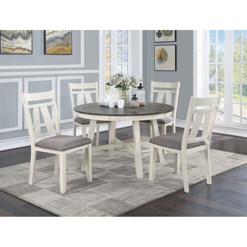 Dining Room Furniture Set Of 2 Chairs Fabric Cushion Seat Clean Lines Side Chairs
