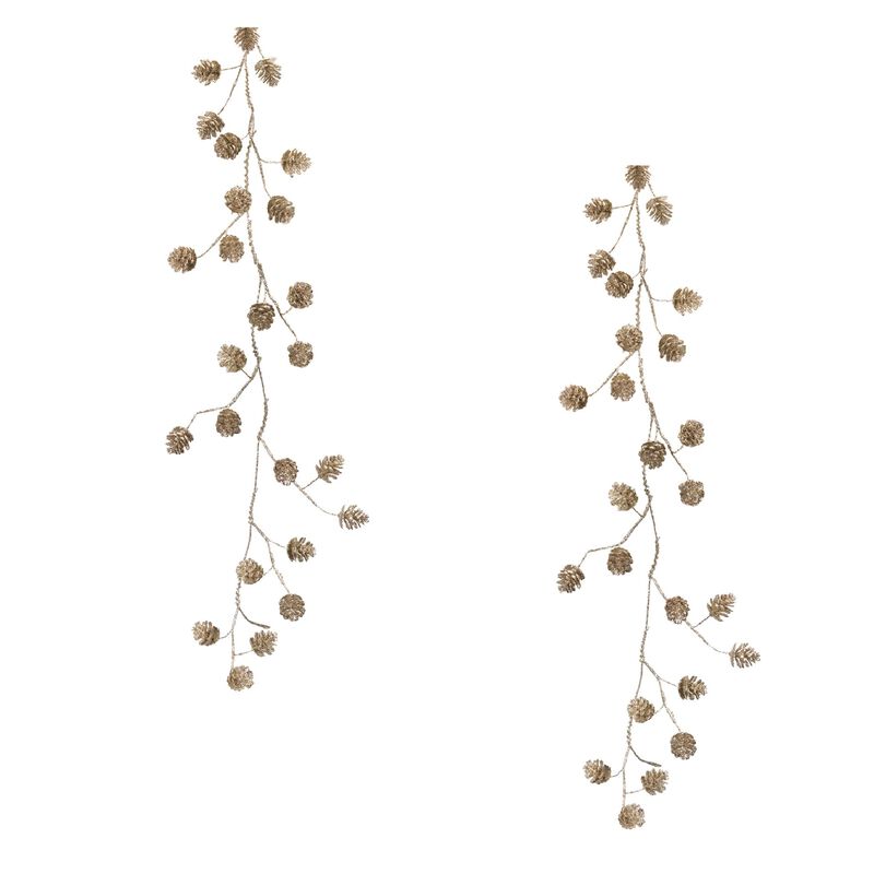 Frosted Pine Cone Twig Garland (Set of 2)