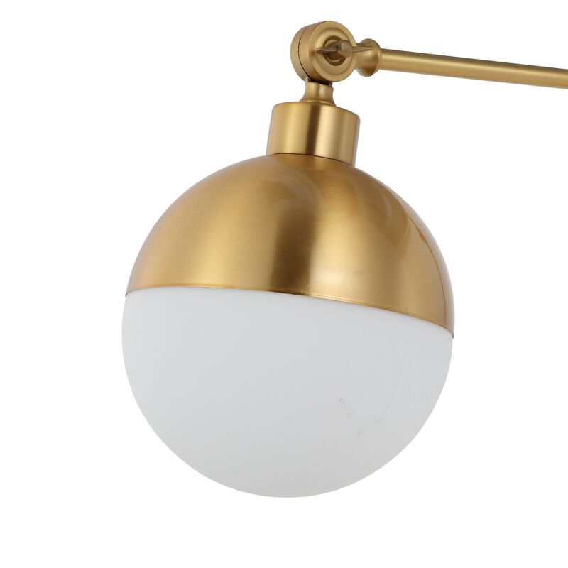 Alba 1-Light Mid-Century Modern Arm-Adjustable Iron/Glass LED Sconce