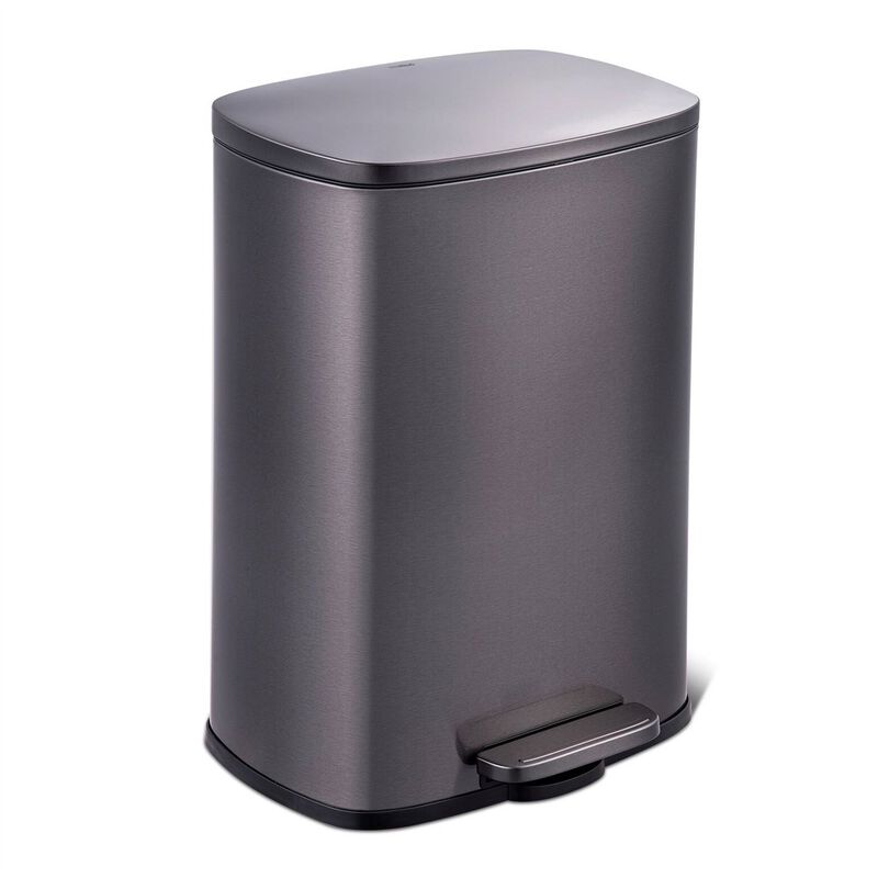 Step Pedal Stainless Steel Trash Can Durable Kitchen Waste Bin with Soft-Close Lid
