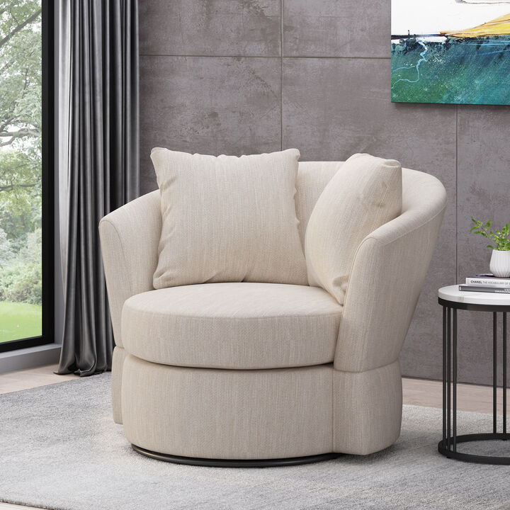 Modern Swivel Accent Chair with Pillows