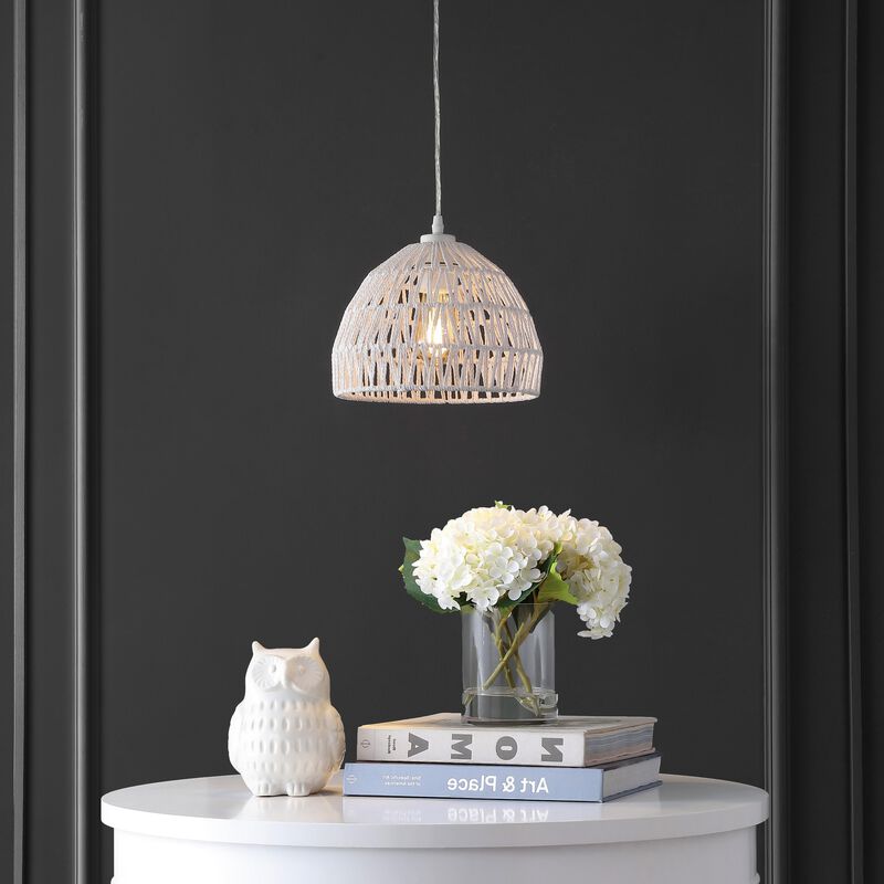 Campana 1-Light Bohemian Modern Woven Rope/Iron LED Pendant