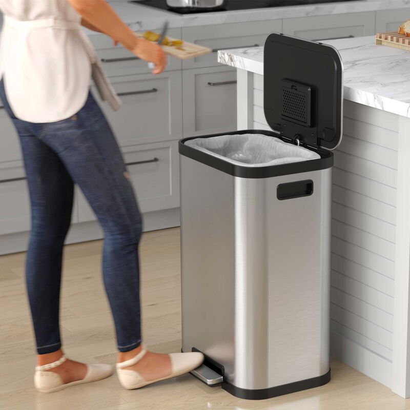 iTouchless 13.2 Gallon / 50 Liter SoftStep ProX Step Pedal Trash Can