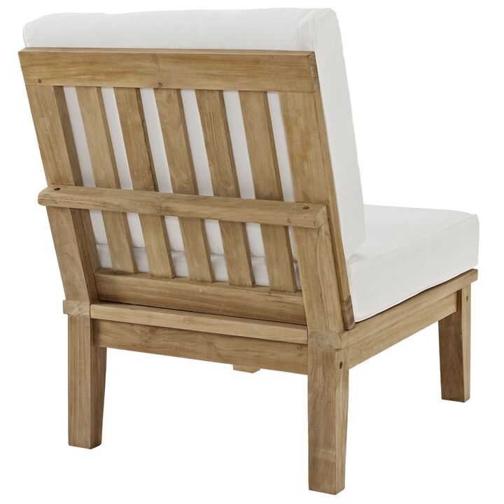 Marina Teak Wood Outdoor Patio Furniture Sofa Sectional Set - Luxury, Durable, Weather-Resistant, Modern Design - 2 Piece Middle Sofa Set