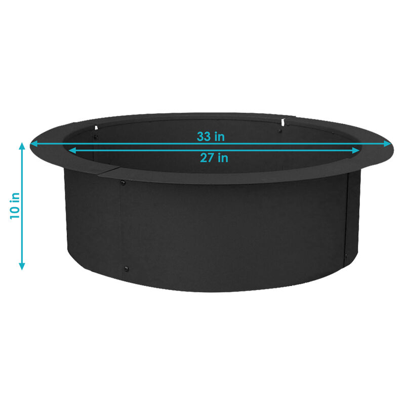Sunnydaze 27 in Heavy-Duty Steel Above/In-Ground Fire Pit Ring Liner