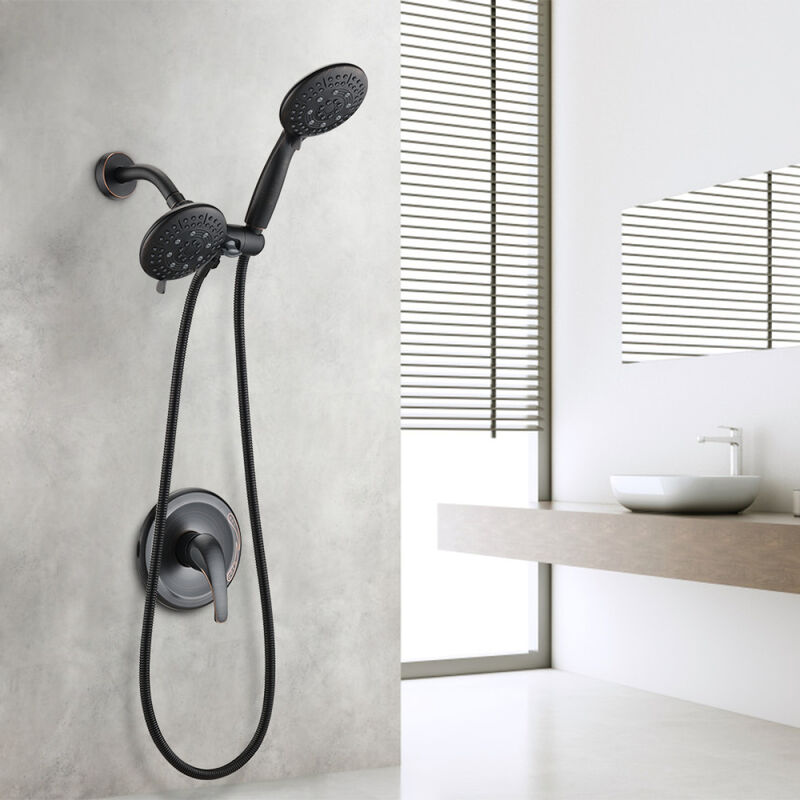 6 Function Rain Shower Head with Handheld - Valve Included