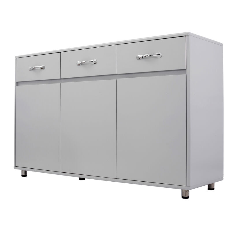 Wood 52.56 in. Sideboard with 3 Drawers and 3 Doors