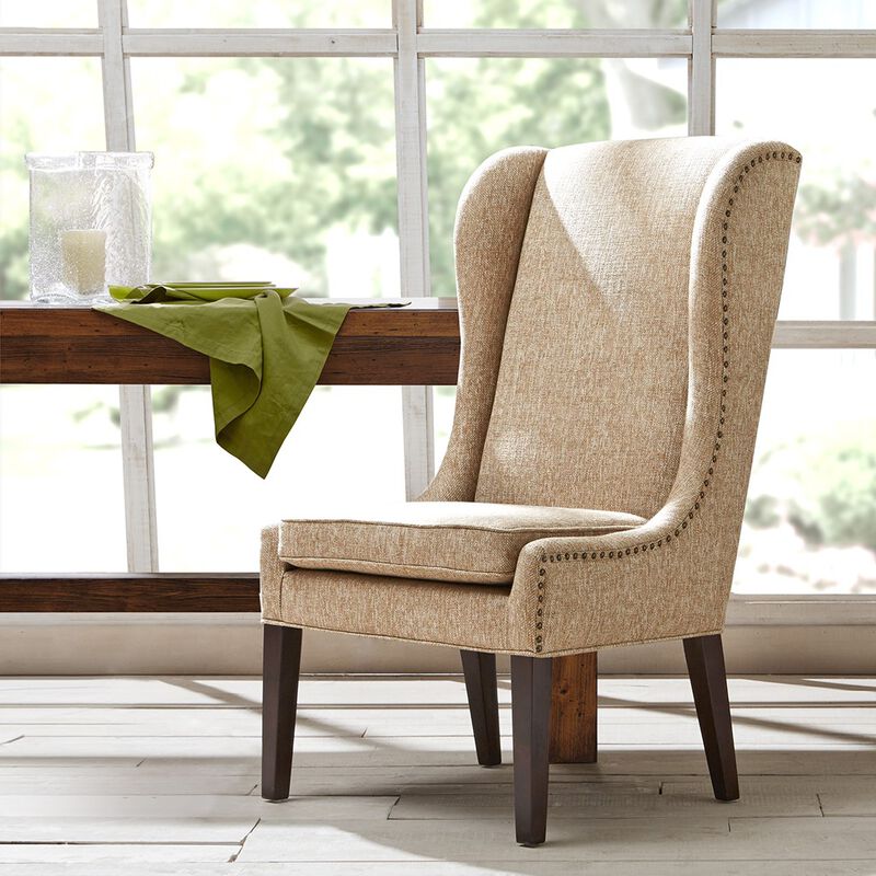 Gracie Mills Nataly Traditional Upholstered High Wing back Dining Chair