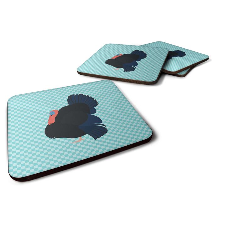 Caroline's Treasures Norfolk Black Turkey Blue Check Decorative coasters, 3.5, Multicolor