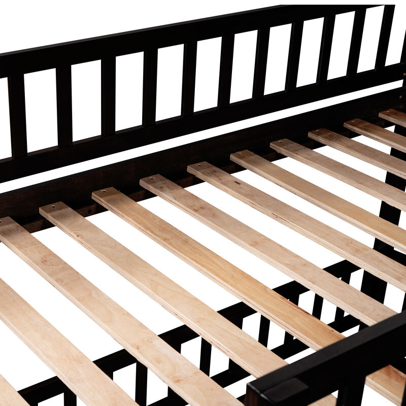 Merax Bunk Bed with Fence and Ladder for Kids Teens