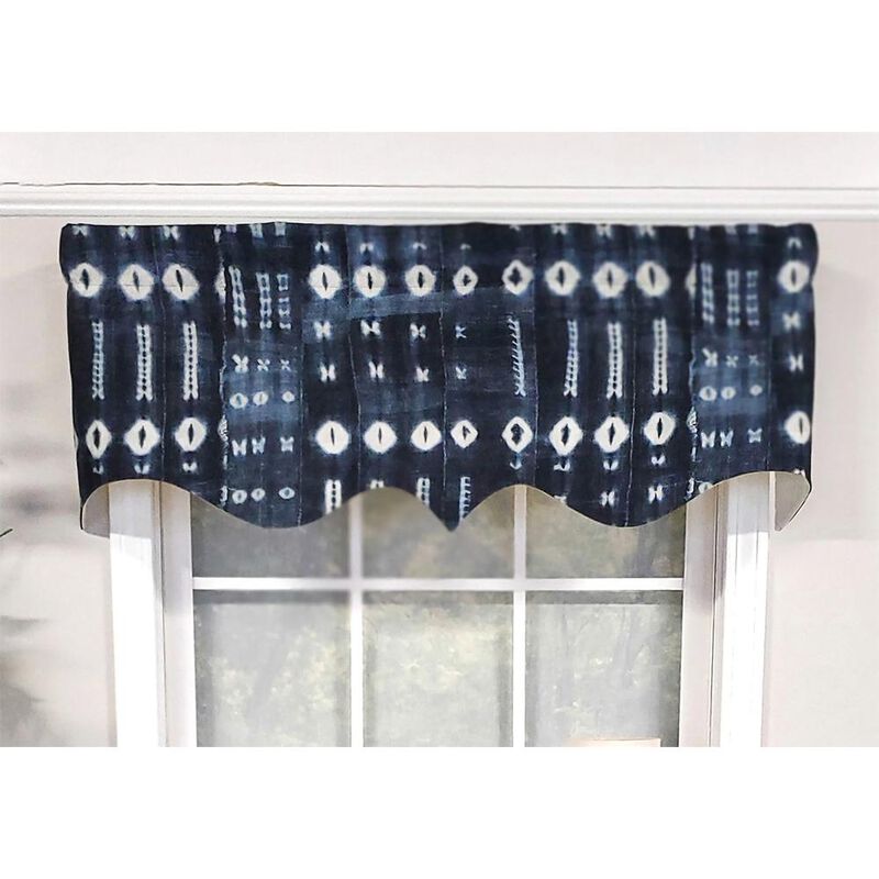 RLF Home Modern Design Classic Pulsar Regal Style Window Valance 50" x 17" Indigo