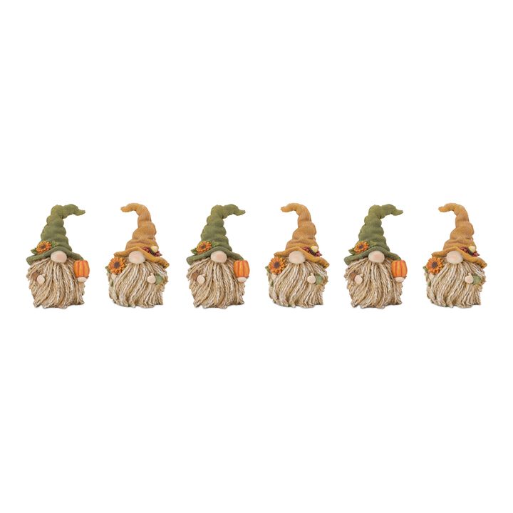 Set of 6 Resin Fall Gnomes for Seasonal Home Decorations