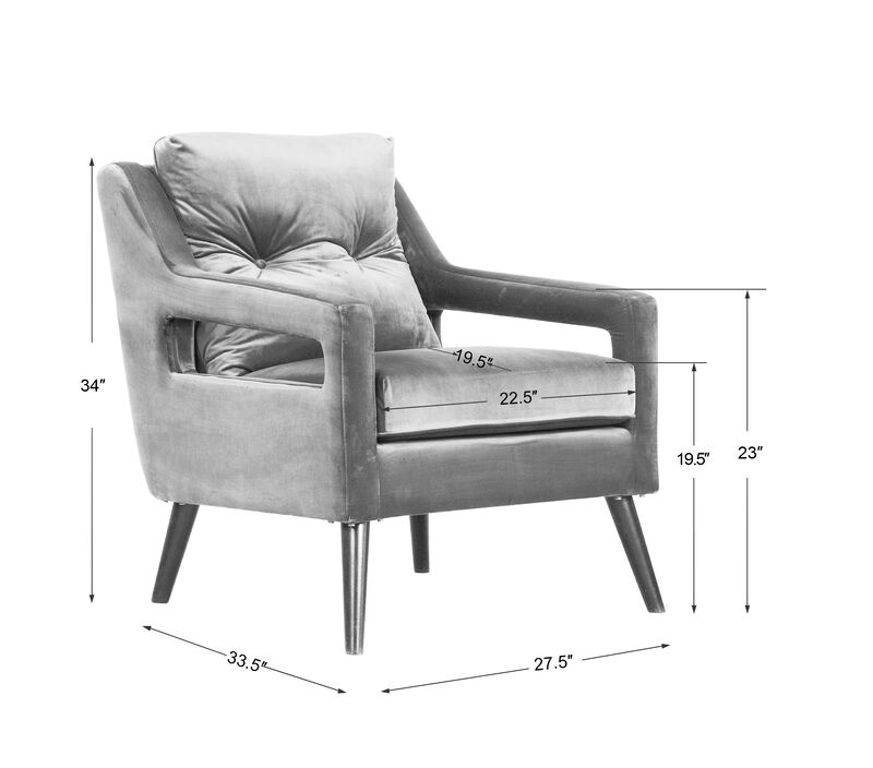 O'Brien Blue Velvet Armchair