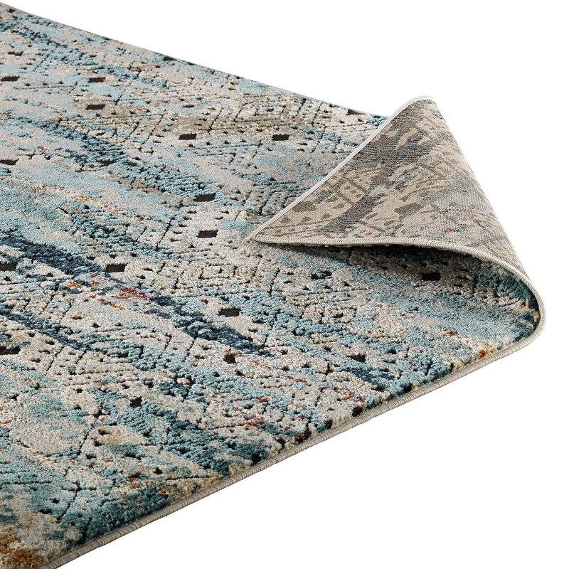 Tribute Eisley Rustic Distressed Transitional Diamond Lattice 5x8 Area Rug - Multicolored
