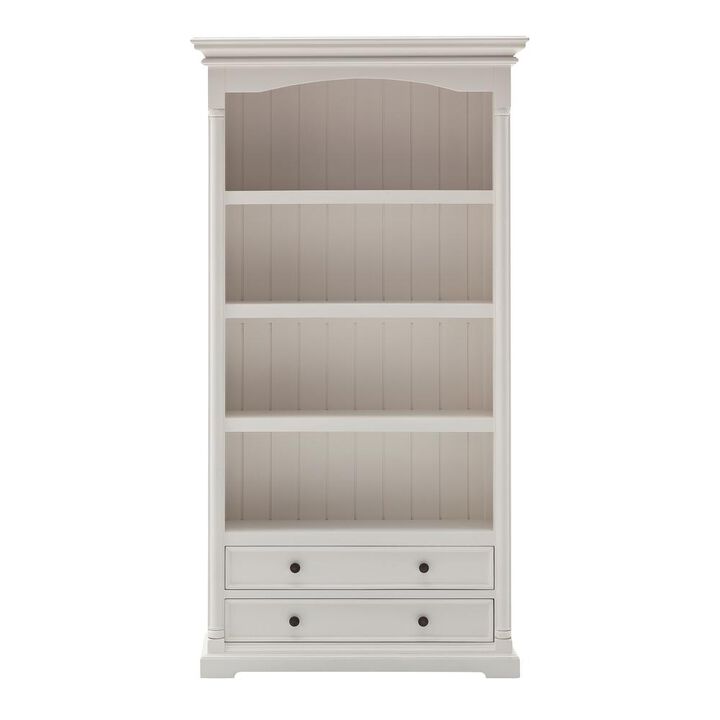 Belen Kox Elegance White Mahogany Bookcase, Belen Kox