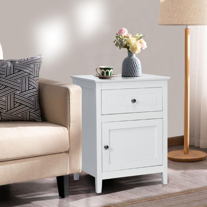 Hivvago 2-Tier Accent Table with Spacious Tabletop