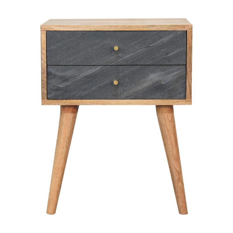 Artisan Furniture Slade 2 Drawer Oak-ish Solid Wood Nightstand