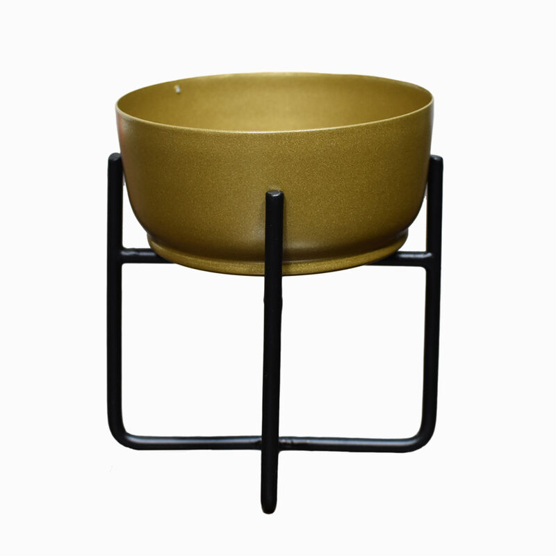 Handmade 100% Iron Round Modern Silver Coated Color 5.2 x 4.8 x 4.8 Inches Planters Pot 1003 BBH Homes