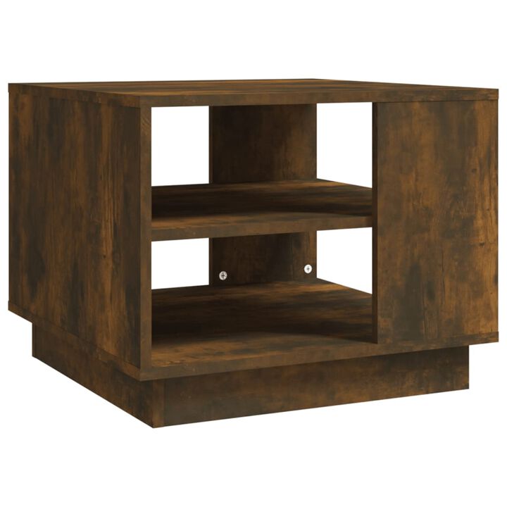 vidaXL Coffee Table Smoked Oak 21.7"x21.7"x21.7" Chipboard