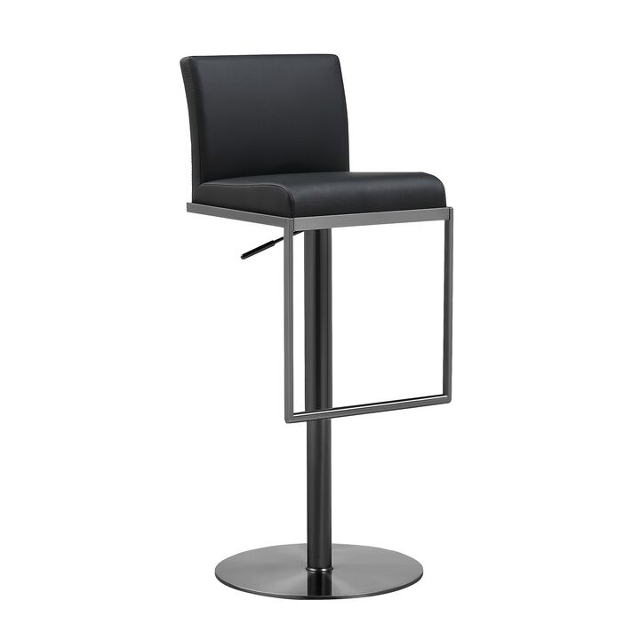 Amalfi White Performance Vegan Leather Adjustable Stool