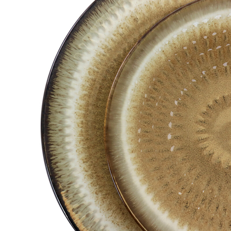 Gibson Elite Moonstruck 16 Piece Ceramic Dinnerware Set in Brown