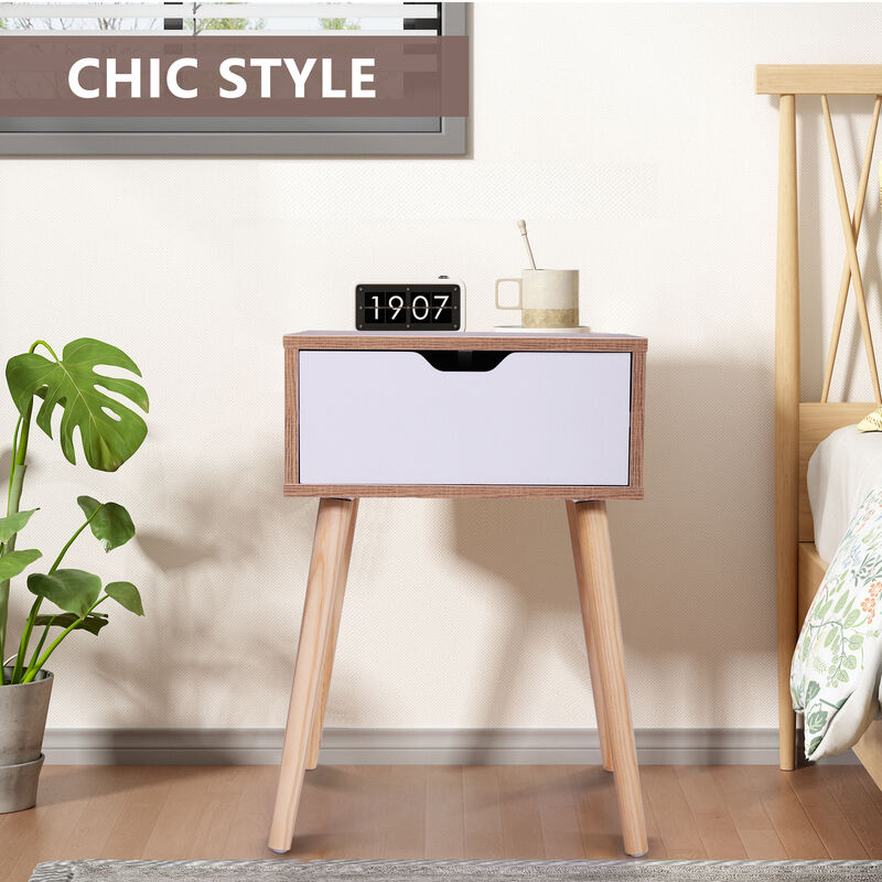 Streamdale Modern 2 Nightstand Set with Drawer