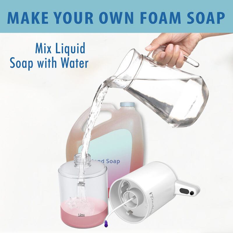 iTouchless iTouchless Ultraclean Stainless Steel Sensor Foam Soap Dispenser 11 oz White