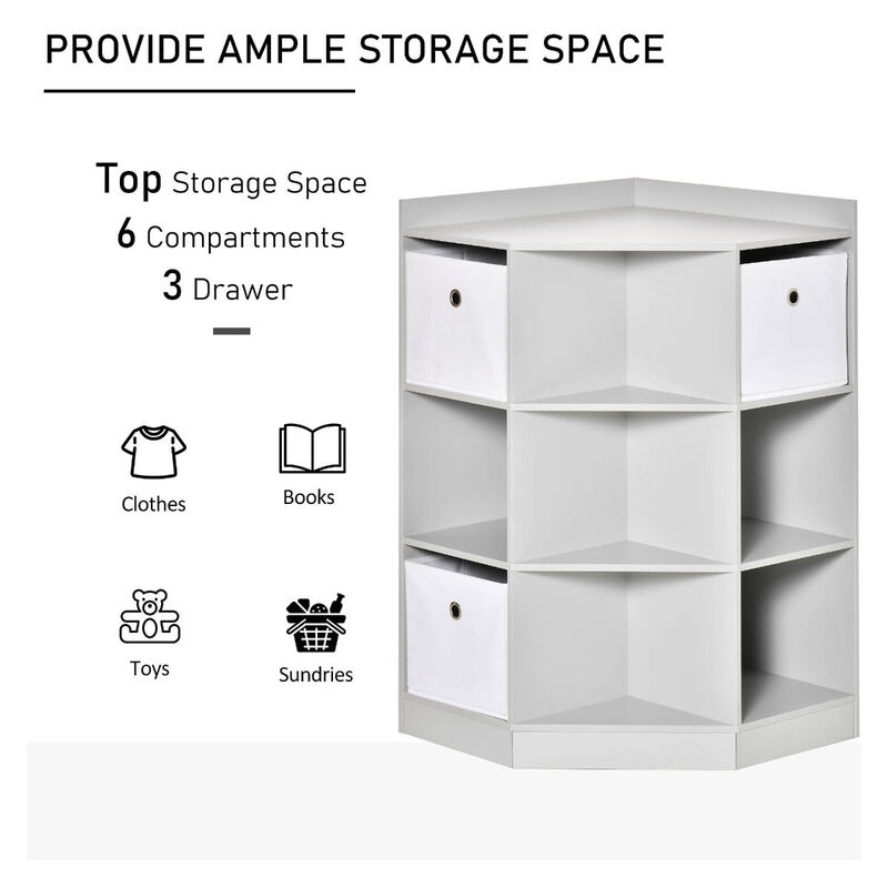 Gray Kids' Dresser: Wooden Cabinet with Drawer and Bookshelf