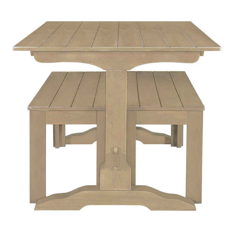 Merax 3-Piece Retro Dining Set with Benches