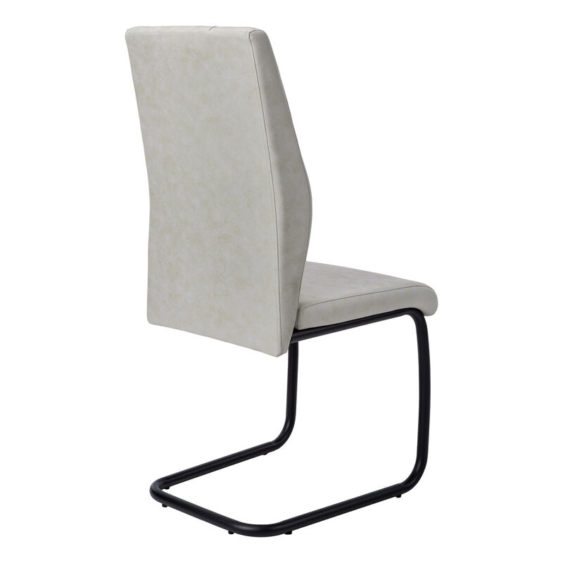 Monarch Specialties I 1113 Dining Chair, Set Of 2, Side, Upholstered, Kitchen, Dining Room, Fabric, Metal, Grey, Black, Contemporary, Modern