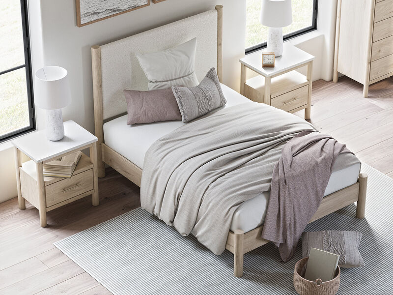 Full Upholstered Panel Bed