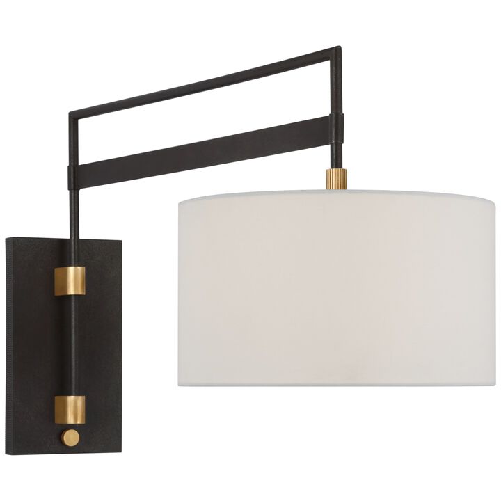 Gael Large Articulating Wall Light in Warm Iron