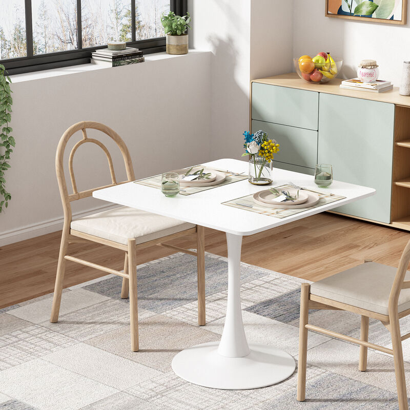Jaxpety 31.5" x 31.5" Square White Tulip Side Table