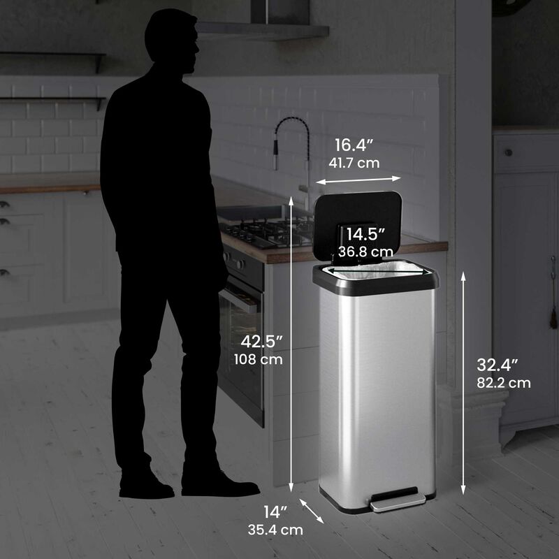 iTouchless 20 Gallon / 75 Liter SoftStep EXP Step Pedal Trash Can