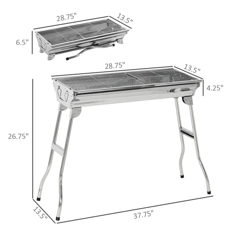 Streamdale Portable Folding Charcoal Grill with Vent Control