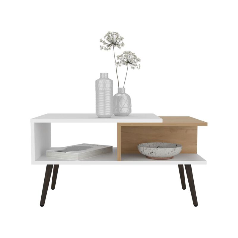 Vowinckel Coffee table, Living Room, White/ Light Pine
