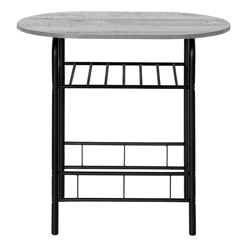 Monarch Specialties I 1207 Dining Table Set, 3pcs Set, Small, 32" L, Kitchen, Metal, Laminate, Grey, Black, Contemporary, Modern