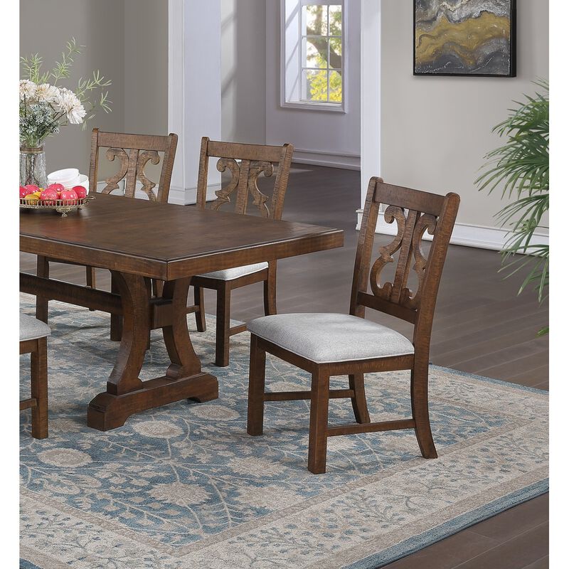 Distressed paint wooden chairs, set of 2