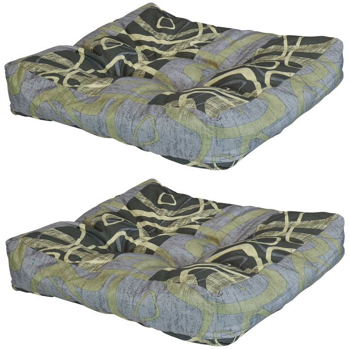 Sunnydaze Outdoor Square Tufted Seat Cushion - Set of 2