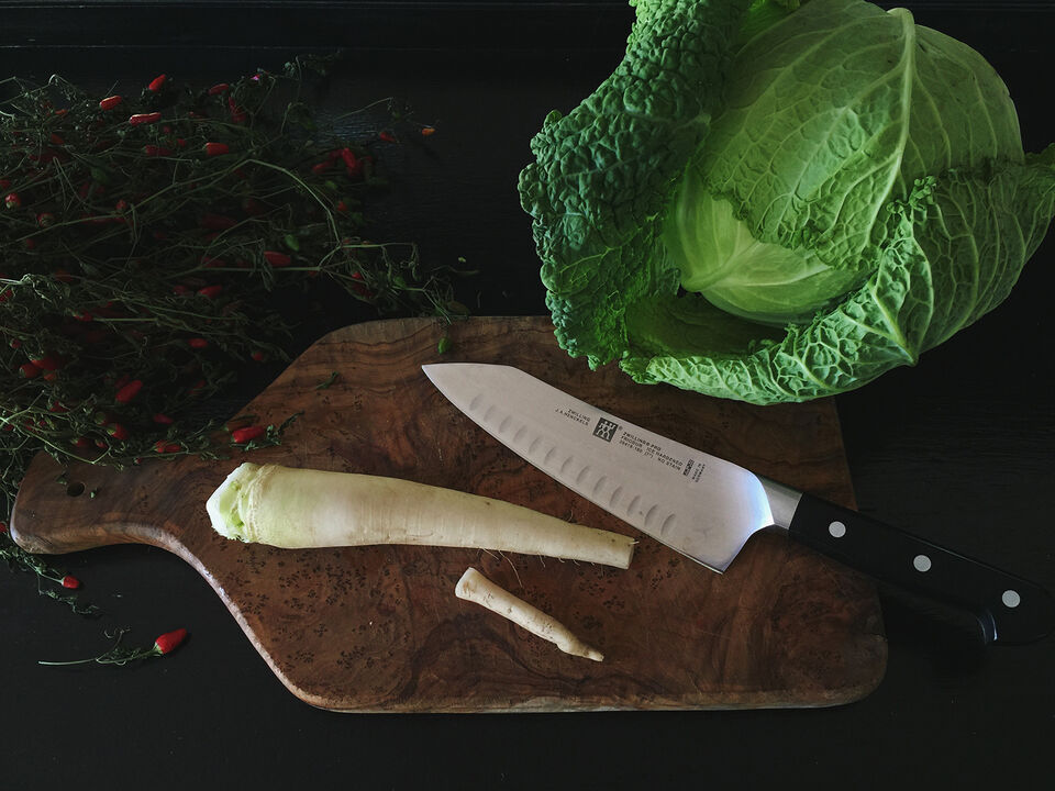 ZWILLING Pro 7-inch Hollow Edge Rocking Santoku Knife