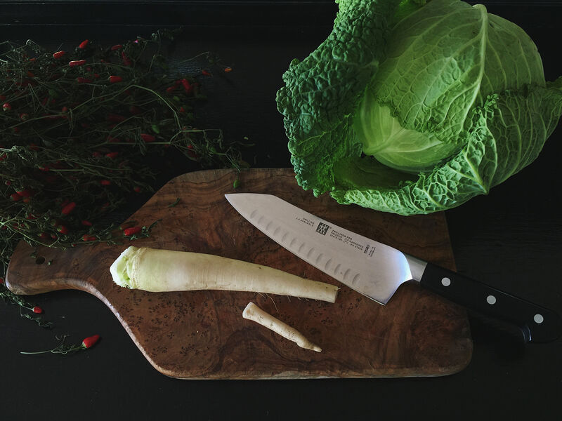 ZWILLING Pro 7-inch Hollow Edge Rocking Santoku Knife