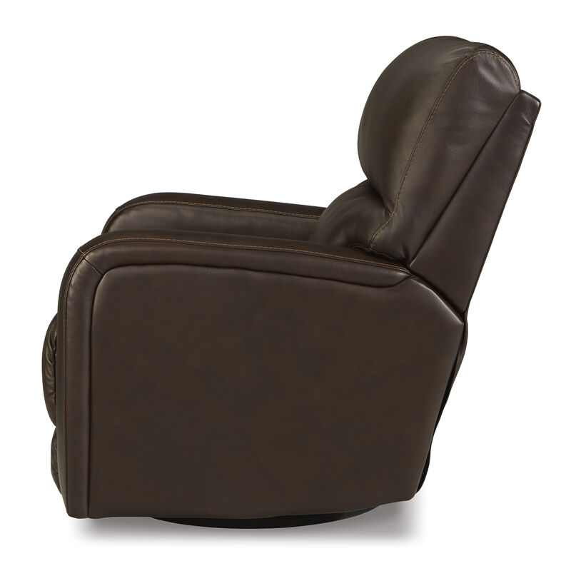 Emberla Manual Swivel Glider Leather Recliner
