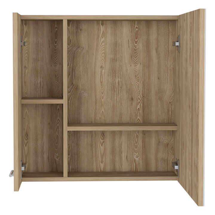 DEPOT E-SHOP Harbor Medicine Double Door Cabinet,Four Interior Shelves, Black