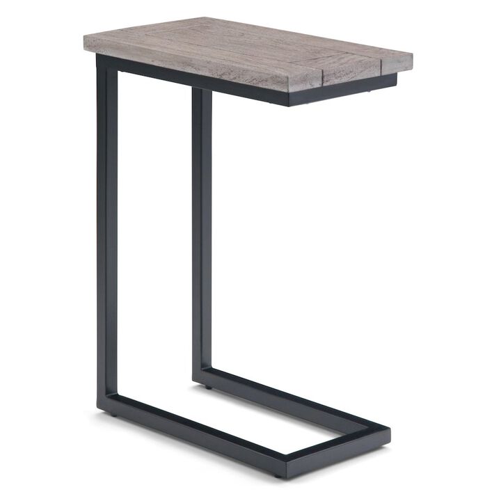 Simpli Home Skyler Solid Mango Wood C Side Table In Birch