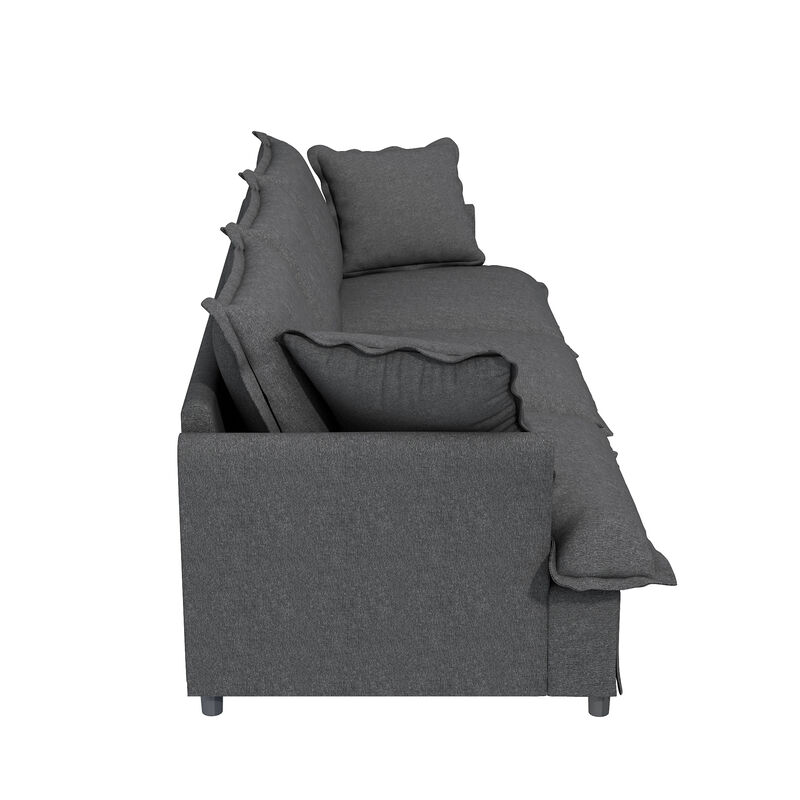 Merax Chenille Cloud Sofa Couch with Throw Pillows