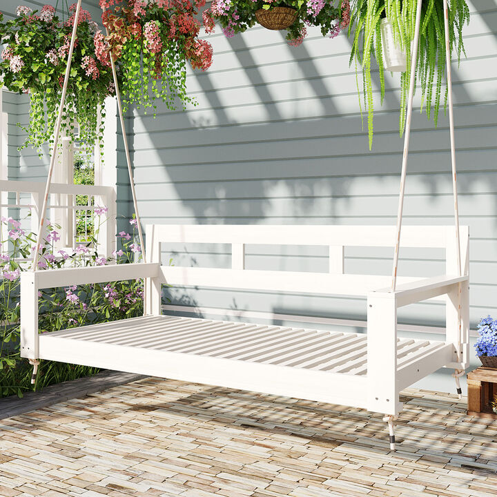 Merax Outdoor Patio Wooden Porch Swing Daybed Frame