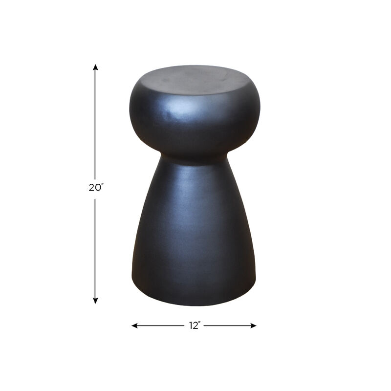 Handmade Aluminium Round Tray Blue Color Side Table